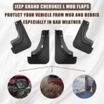 Muslogy for 2021-2025 2026 Grand Cherokee L 3Row Seat Mud Flaps Fender Mud Guard Front & Rear 4PCS Set No Drilling Required Compatible with Jeep Grand Cherokee L 2026 2025-2021 GCL Accessories - Image 6