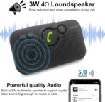 Bluetooth Car Speaker for Cell Phone, Handsfree Bluetooth Car Kit Motion AUTO ON Off Support Siri Voice Assistant Handsfree Speakerphone with Visor Clip - BC980P - Image 3