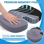 TushGuard Seat Cushion for Office Chair Memory Foam Non-Slip Cushion Back, Relief Chair Pad, Butt Pillow for Office Chair, Car, Computer Desk, Black - Image 3