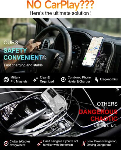 2026 Upgrade TEC & Fan Dual Cooling Magnetic Wireless Car Charger, For Magsafe Car Charger Mount, RGB, Air Vent 15W Fast Wireless Charging Car Phone Holder for iPhone 17/16/15/14/13/12, Samsung ＆Pixel - Image 8