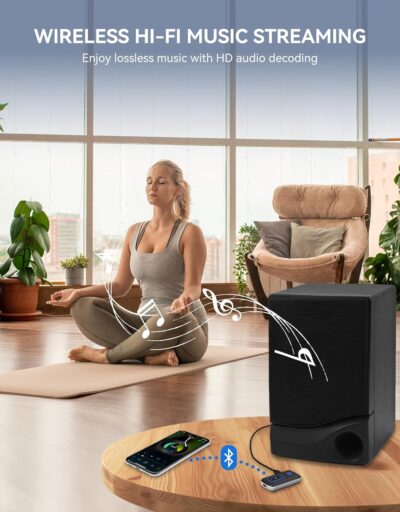 Bluetooth 5.3 Receiver for Car, [LED Screen] [Noise Cancelling] 3.5mm AUX Bluetooth Adapter, Wireless Audio Receiver for Wired Headphones/Home Stereo/Speaker, Music Playing, Hands-Free Call - Image 5