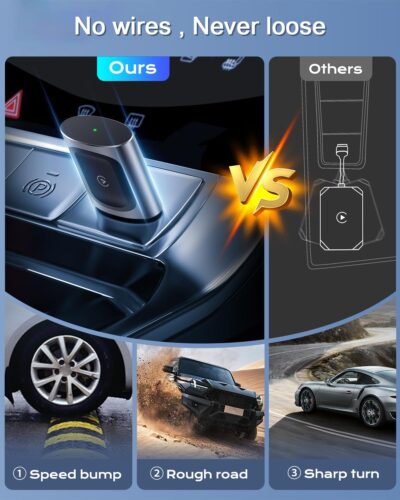AuroraLink JC015 Wireless CarPlay & Android Auto Adapter - 2-in-1 Plug and Play Mini Dongle, Stable & No Delay Wireless USB Adapter for iPhone/Android Cars, with Dual-Band WiFi & Bluetooth 5.2 - Image 5