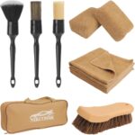 10PCS Car Cleaning Kit, Car Detailing Kit Interior Cleaner, Long Bristle Horse Hair Leather Cleaning Brush, Car Detailing Brushes, Microfiber Cloth & Applicator, Car Cleaning Supplies for Interior