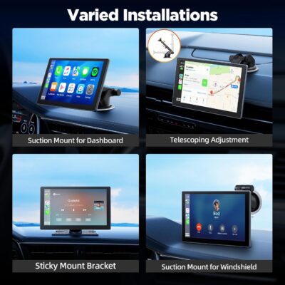 Volam 9" Wireless Carplay Screen for Car with 2.5K + 1080P Dash cam and Backup Camera Support Apple Carplay and Android Auto Car Play with Voice Assistant Bluetooth GPS Navigation AUX - Image 8
