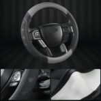 GIANT PANDA Car Steering Wheel Cover for Ford - F150 F250 F350 Expedition, (15.5-16 inches - Black+Gray) - Image 4