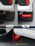 Universal Mud Flaps for Cars & Sedans - 4PCS Short (10.6"x9") Classic Splash Guards, Drill-Mount Installation with Tools & Screws - Image 5