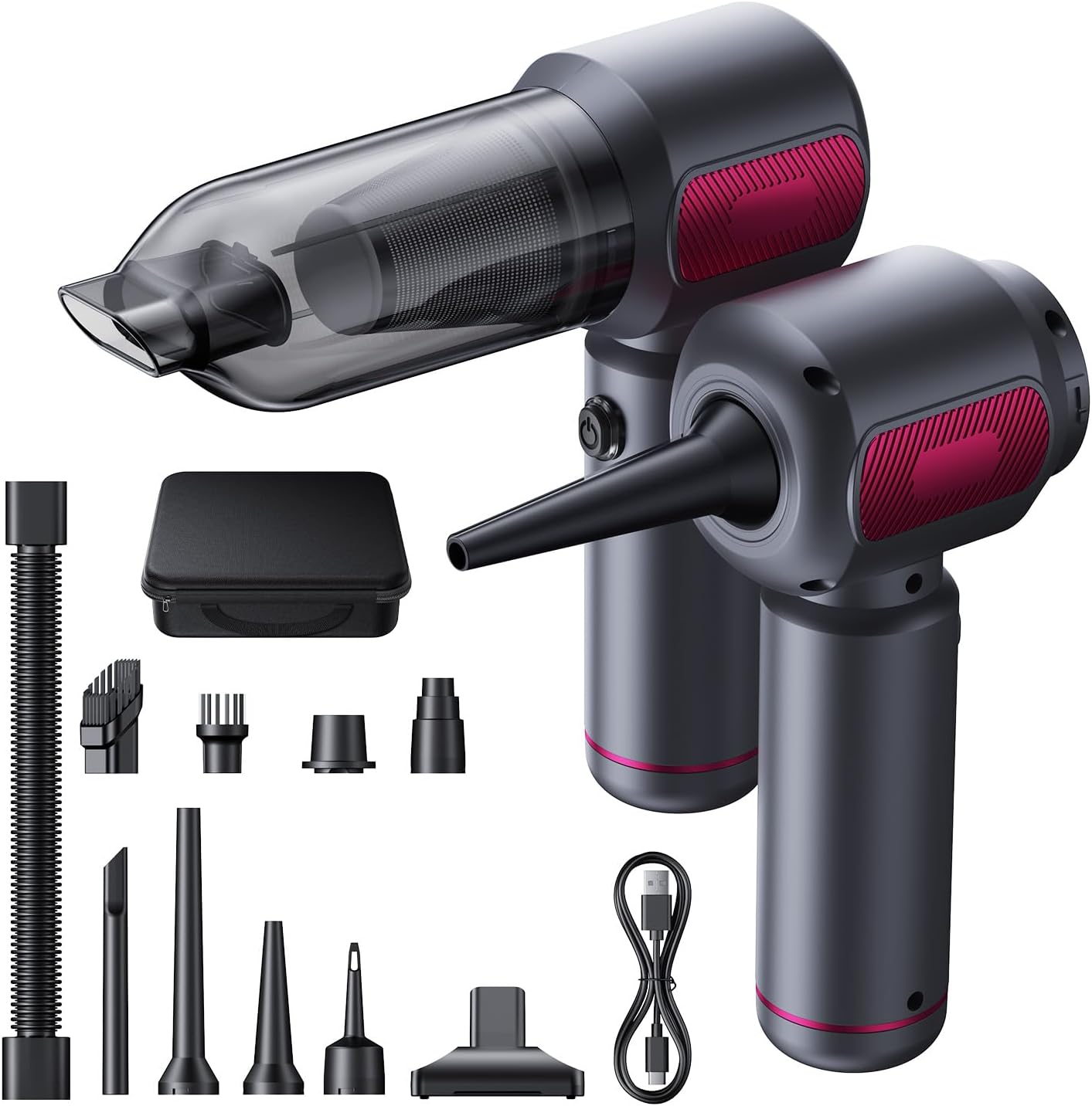 71ietQEhvLL._AC_SL1500_.jpg REWONDER Car Vacuum Cleaner High Power, 22000Pa Vacuum Cleaner & 110000RPM Air Duster, Handheld Vacuum with 7800mAh Battery for Valentines Day Gifts, Storage Bag & Multi-Nozzles for Car, Home - Image 1