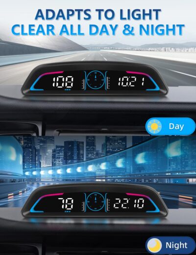 OBD2 Speedometer for Car Digital with Time, Speed, Mileage, RPM, Volt, Water Temp, Overspeed, Fatigued Driving Alert LCD Screen OBD2 Guage Display for Car Head Up Display HUD for Most 2008+ Sedan Cars - Image 5