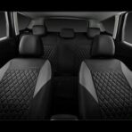 CAR PASS Quilting Leather Seat Covers Full Set,Universal Waterproof Deluxe PU Premium Car Seat Cover with 5mm Composite Sponge Inside,Airbag Compatible,Front and Rear Seat Cover for Sedan SUV Van,Gray - Image 6