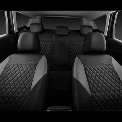CAR PASS Quilting Leather Seat Covers Full Set,Universal Waterproof Deluxe PU Premium Car Seat Cover with 5mm Composite Sponge Inside,Airbag Compatible,Front and Rear Seat Cover for Sedan SUV Van,Gray - Image 6