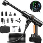 Cordless Pressure Washer, 1880 Max PSI 3.0 GPM Battery Powered Power Washer with Multi-Level Adjustment, 6-in-1 Nozzle & Foam Cannon, Portable Power Cleaner Kit with 32ft Hose for Car & Home