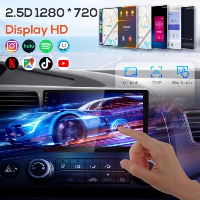 10.1" Double Din Car Stereo, Touchscreen Car Radio with Wireless Apple CarPlay & Android Auto, Bluetooth 4.1, HD Backup Camera, Mirror Link, GPS Navigation, WiFi, Voice Control, 2+64GB, FM/AM - Image 7