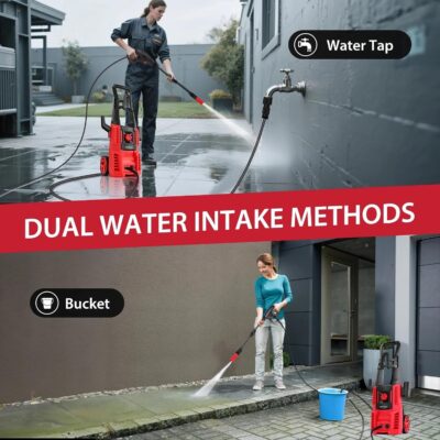Electric Pressure Washer, 1850 PSI Max,1.0 GPM, 5" Wheels, 18M Cord/Hose Length Max, Power Washer for Patio, Car, Driveway, Fence & Home Cleaning - Image 7