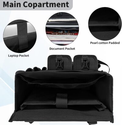 Car Front Seat Organizer Backseat Organizer with Dedicated Tablet Laptop Storage Adjustable Shoulder Strap Cup Holder Truck Seat Storage Universal Fits for Most of Car - Image 5