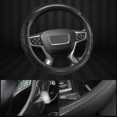 GIANT PANDA Steering Wheel Cover for GMC Sierra Acadia Terrain Yukon(3D Honeycomb-Gray-Standard Size) - Image 3