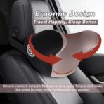 Really Cozy Car Headrest Pillow, Car Neck Pillow for Driving with Adjustable Strap, 100% Memory Foam and Breathable Removable Cover, Ergonomic Design - Car Pillow for Neck Pain Relief(Linen gray, 1PC) - Image 6