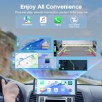 9.26'' Carplay Screen for Car with 2.5K Dash Cam and 1080P Backup Camera Portable Wireless Android Auto Screen GPS Navigation Mirror Link Voice Control Hands-Free for iOS 11+ Android 11+ - Image 2