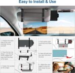 Veharvim Sun Visor Extender for Car (Polarized, UV400, PC Lens, Side Sunshade, Straps&Adjusters), Car Visor Extender Sun Blocker, Visor Extender Attachment, Anti-Glare for Safe Driving(Driver Side) - Image 5