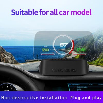 Head Up Display for C2, Obd2 Display With Rpm/ Fuel Consumption/ Water Temperature/ Over-Speed Alarm, Gps Speedometer for Car, Suitable for All Cars - Image 7