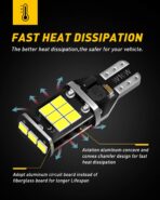 AUXITO 912 921 LED Bulb for Backup Light Reverse Lights High Power 2835 15-SMD Chipsets Error Free T15 906 922 W16W Bulbs, 6000K White, Exterior Light Bulbs (Upgraded, Pack of 2) - Image 7