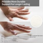 Gel Seat Cushion for Long Sitting - Memory Foam Chair Pillow for Sciatica Pain Relief - Orthopedic Gel & Memory Foam Coccyx Ppad for Tailbone Sick - Office Chair Cushion for Back Pain Grey - Image 3