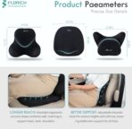 FLORICH Car Seat Cushion and Lumbar Support Pillow for Office Chair Car, Neck Headrest Pillow, Ergonomic Memory Foam, Pressure-Relieving Back Support for Car, Office Chair & Wheelchair – Black - Image 2