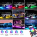 YUGUANG 4Pcs Underglow Kit for Car, APP Control Multicolor Car Underglow Light Kit Music Sync RGB Underbody Strips Light Waterproof for Cars Trucks SUVs - Image 2