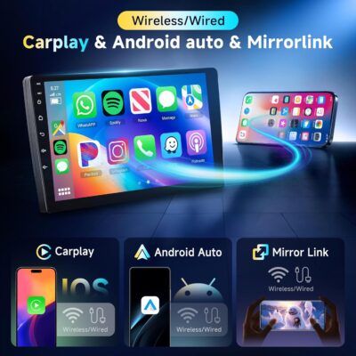 6G+128G 8-Core Android Car Stereo Double Din 10.1 inch Wireless Carplay IPS Touchscreen Car Radio Android Auto Screen with GPS Navi Bluetooth DSP, Mirror Link, WiFi, FM RDS, Backup Camera SWC Driauto - Image 3