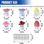 6PCS Luminous Mushrooms Car Dashboard Decorations, Mini Resin Automotive Rear View Mirror Decoration Accessories, Cute Fun Interior Ornament for Vehicle, Home, Office (Mushroom) - Image 2
