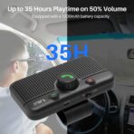 1Mii Bluetooth 5.3 Car Speaker, Handsfree Bluetooth Speakerphone for Cell Phone, Motion Auto On, Support Voice Assistant for Android and iOS, Wireless Audio Car Kit with Visor Clip - Image 6