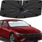 Windshield Sun Shade Umbrella for Hyundai Elantra 2021-2026, Foldable Car Sunshade for Front Window, Highly Reflective Auto Sun Shield Visor for UV Protection, Keep Car Cool Accessories