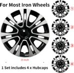 15 inch Wheel Covers for Iron Rim Wheel Cover,15 in Hubcaps Set of 4 Plastic Replacement Hub Cap Accessories for Car (Petal Style, 15 inch) - Image 6