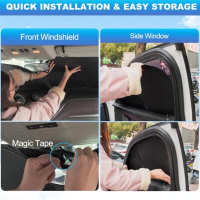 XCBYT 2019-2024 Silverado Window Shades Full Coverage Window Shades | 6-Layer Blackout Insulated Sun & UV Protection | Custom Fit Privacy Covers for Camping, Sleeping & Car Living (5 PCS) - Image 7