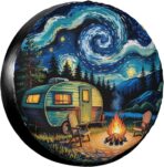 Starry Night Spare Tire Cover Wheel Protector Universal Fit for 14 Inch Tires for RV SUV Truck Camper Travel Trailer