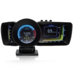 Heads Up Display for Cars – All in One Dashboard Windshield Mount Car Display Screen with 100+ Digital Gauges Includes Temperature, Digital Speedometer, RPM Meter, Fuel – Plug and Play Smart Display