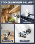 Magnetic Phone Holders for Your Car, Upgraded 360° Vacuum Car Phone Holder, 108+LBS Strongest Suction & 3000gf Magnetic, Car Phone Mount for 17 Pro Max 16 15 14 13 12/ Android Phones - Image 8