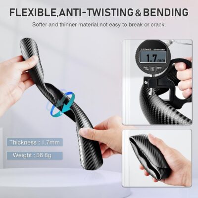 Cartist Carbon Fiber Steering Wheel Cover - Anti-Slip, Steering Wheel Cover for Men/Women - Durable, Universal Car Accessory (Black) - Image 5