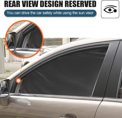 Car Window Sun Shade for Side Window, 4 Pcs Magnetic Covers Blackout Car Sun Shade Privacy Curtains Universal UV Protection Automotive Sunshades for Family Baby Kids Camping - Image 7