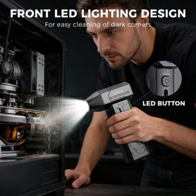 Compressed Air Duster,130000RPM Electric Air Duster Brushless Motor with Adjustable Stepless Speed, Fast Charging Rechargeable Cordless Air Blower for PC,Car,Keyboard,Pet,Home & Outdoor - Image 4