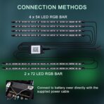 Underglow LED Lights for Cars - 6PCS RGB Neon Light Kit with 360 LEDs, Bluetooth APP Control, 8 Colors/Music Sync, Waterproof PVC Strips for Cars, Trucks, SUVs - Image 4
