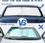 INSAUTO Windshield Sun Shades Compatible with Honda Civic Accord, Front Window Sunshade for Windshield Cover Foldable Sun Visor Protector 210T Reflective Cool Car Accessories (61" X 34.6") - Image 9