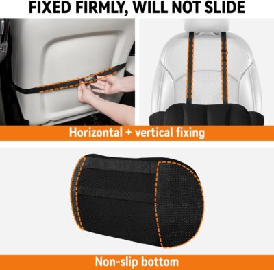 Lumbar Support Pillow for Car,Back Support for Car Seat Cushion,Adjustable Straps Securely Fixed Car Lumbar Support Pillow for Office Chair (Black) - Image 4