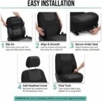 FH Group Car Seat Covers Front Set in Cloth - Car Seat Covers for Low Back Car Seats with Removable Headrest,Universal Fit,Automotive SeatCovers,Washable Car SeatCover for SUV,Sedan,Van Black - Image 5