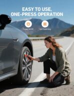 AstroAI Digital Tire Pressure Gauge 3-300PSI Calibrated to ANSI B40.7 Grade 2A (0.5%), Backlight and Flashlight, Presta Valve Adaptor Included, 4 Units, AAA Batteries, Orange - Image 4