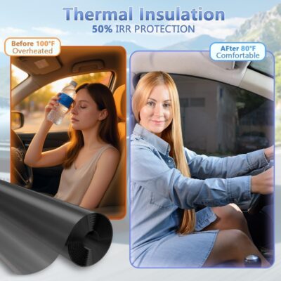 Window Tint Film for Cars, Ceramic Window Tints, Blocks 99% UV & IR Rays, Heat Resistant Anti Glare Film for Windshield, Scratch Resistant Sun Shade Auto Tint Roll (35% VLT, 20in x 10ft) - Image 4