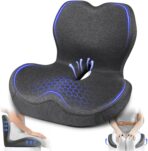 Seat Cushion with Back Support,Lumbar Support Pillow for Office Chair,X Large Memory Foam Chair Cushions for Sciatica Tailbone Pain Relief Coccyx Pad for Wheelchair, Car, Home, Office, Desk