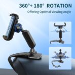 Multifunctional Car Dashboard Mobile Phone Holder, 360 Degree Rotation Universal Dash Clip Cellphone Mount for 4-7 inch Smartphones (Black) - Image 3