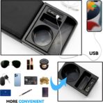 Car Center Console Cover 3 in 1, Auto Center Console Pad with Cup Holder and Phone Holder,PU Leather Auto Armrest Cover Protector,Waterproof Universal car armrest Cover for Most Vehicle - Image 6