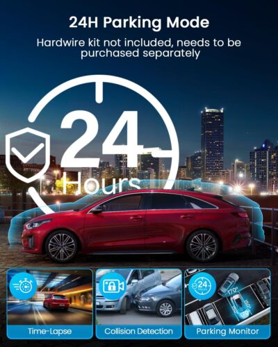 IIWEY N5 4 Channel Dash Cam 360° View, 1080P Front and Rear Inside, Left Right Dash Camera for Cars, 8 IR Lamps Night Vision, 5G WiFi & APP Control, G-Sensor, Parking Mode, with a Free 128GB SD Card - Image 5