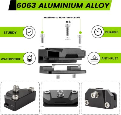 Ditch Light Brackets Hood Mount - 2PCS Universal LED Light Bar Mounting Brackets Hood Hinge Pillar Pod Fog Light Mounts Clamp M6 for Car Truck Off-Road Accessories No Drilling CNC Aluminum Black - Image 2